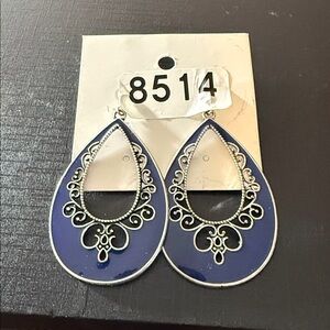 Premier Designs Blue and Silver Earrings